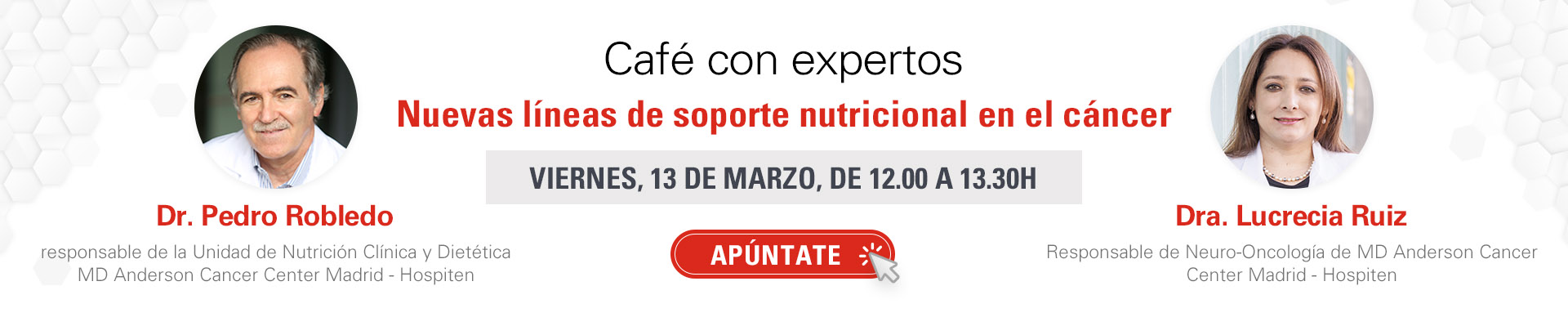 Café con expertos: “Nuevas líneas de soporte nutricional en el cáncer”